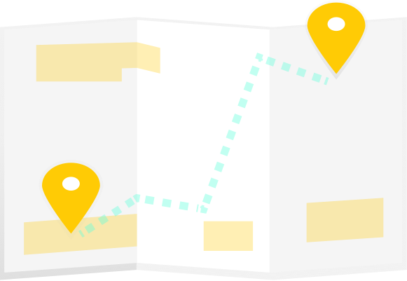 map showing a path between two points